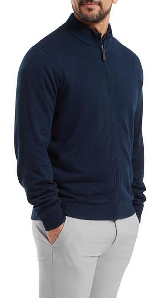 FootJoy Full-Zip Lined men's pullover, navy