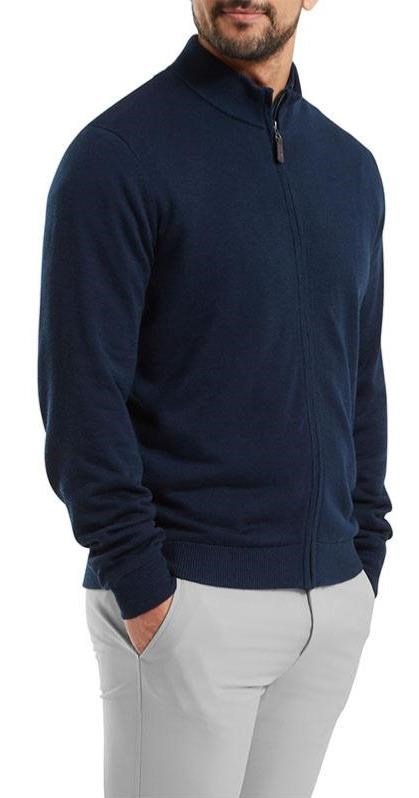 FootJoy Full-Zip Lined men's pullover, navy