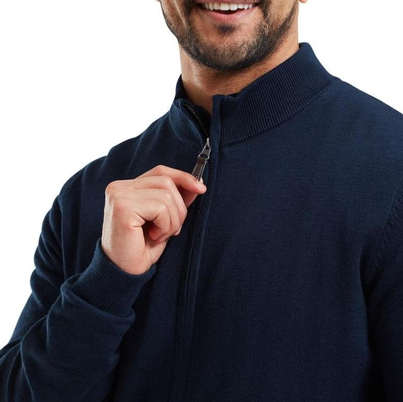 FootJoy Full-Zip Lined men's pullover, navy