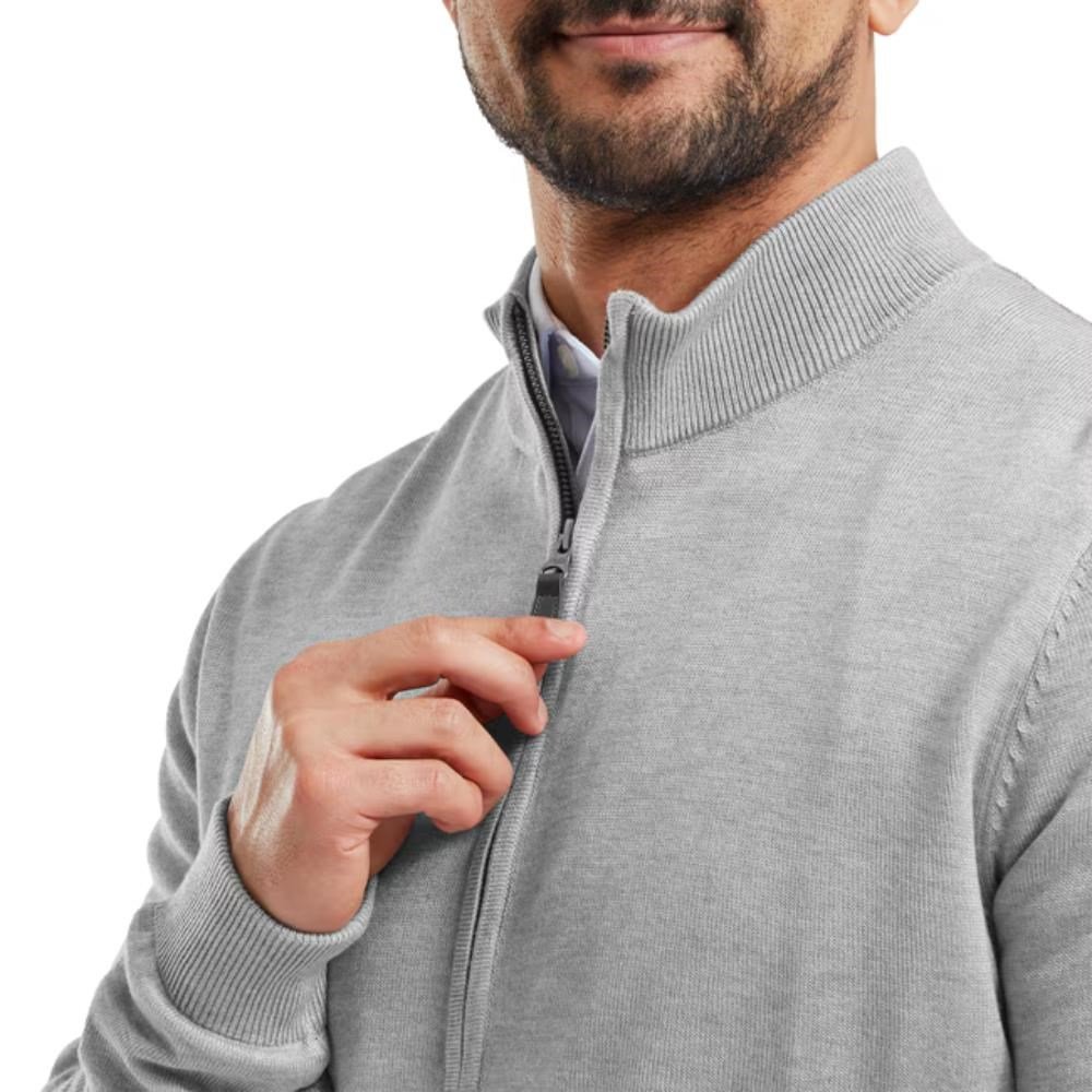 FootJoy Drirelease Full-Zip Lined men's sweater, grey