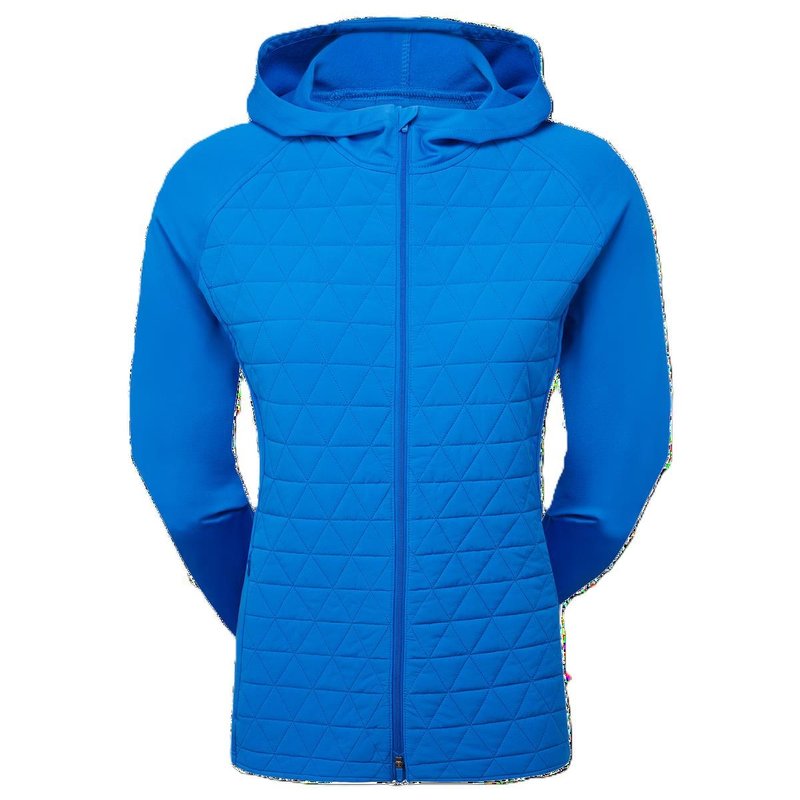 FootJoy ThermoSeries Hybrid women's hoodie, floral tonal blue