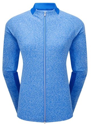FootJoy Full-Zip Space Dye Thermal Midlayer ladies sweatshirt, blue/aqua