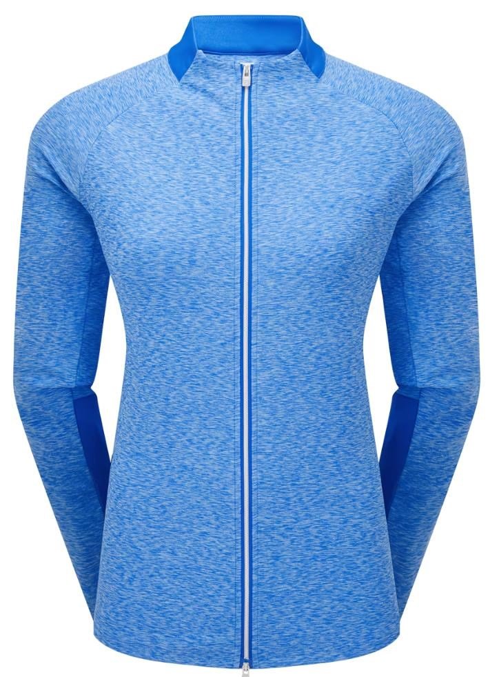 FootJoy Full-Zip Space Dye Thermal Midlayer ladies sweatshirt, blue/aqua