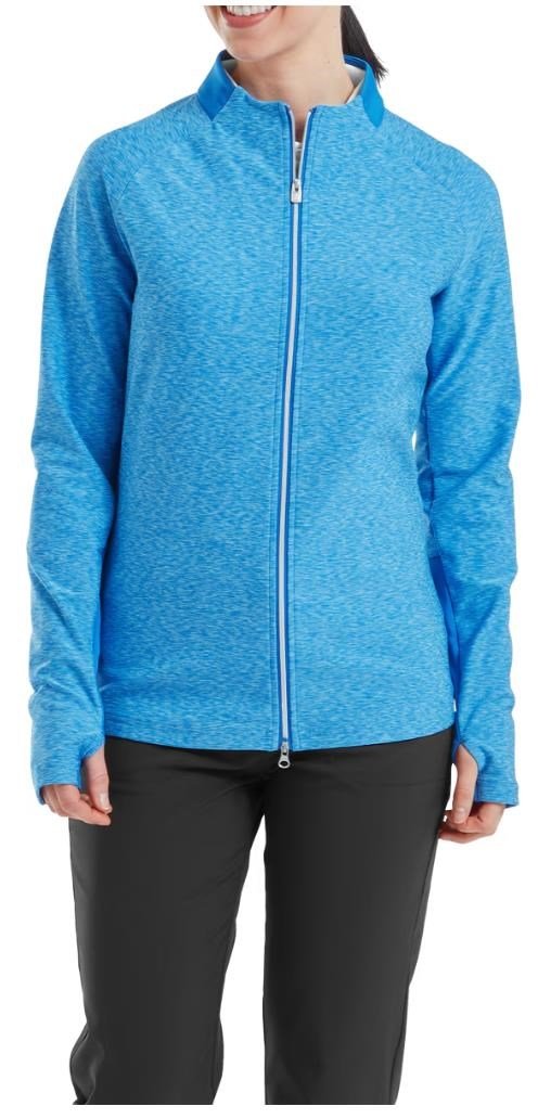 FootJoy Full-Zip Space Dye Thermal Midlayer ladies sweatshirt, blue/aqua