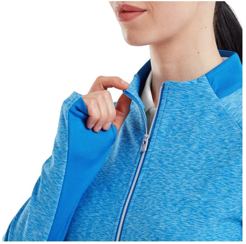 FootJoy Full-Zip Space Dye Thermal Midlayer ladies sweatshirt, blue/aqua
