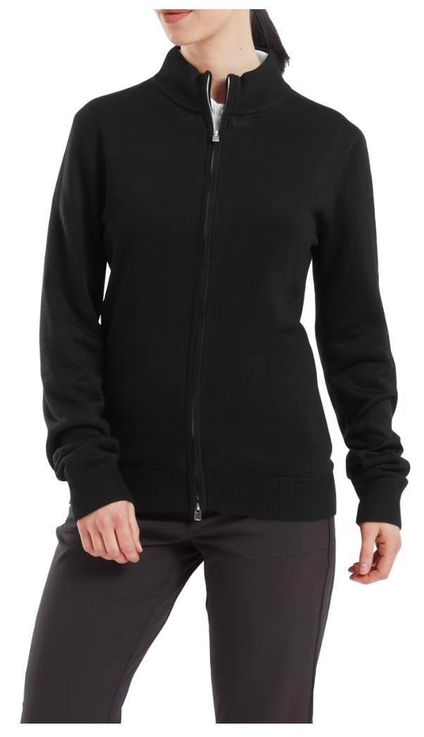 FootJoy Drirelease Full-Zip Lined women's sweater, black
