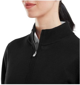 FootJoy Drirelease Full-Zip Lined women's sweater, black