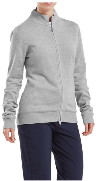FootJoy Drirelease Full-Zip Lined women's sweater, grey