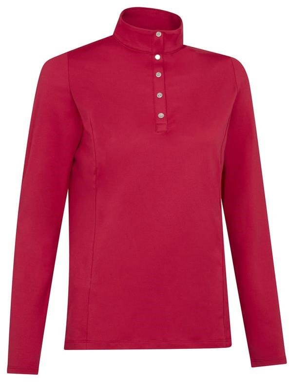 Callaway Thermal Longsleeve Fleece Back women's jersey polo, persian red