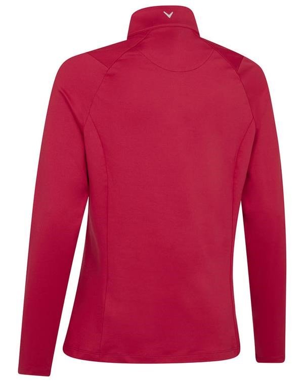 Callaway Thermal Longsleeve Fleece Back women's jersey polo, persian red