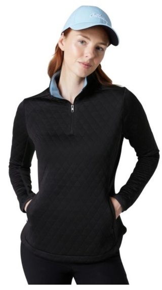 Callaway Quilted Fleece 1/4Zip women's sweatshirt, caviar