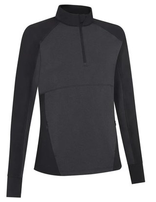 Callaway Lightweight Knit Heathered 1/4 Zip women's long sleeve shirt, ebony heather