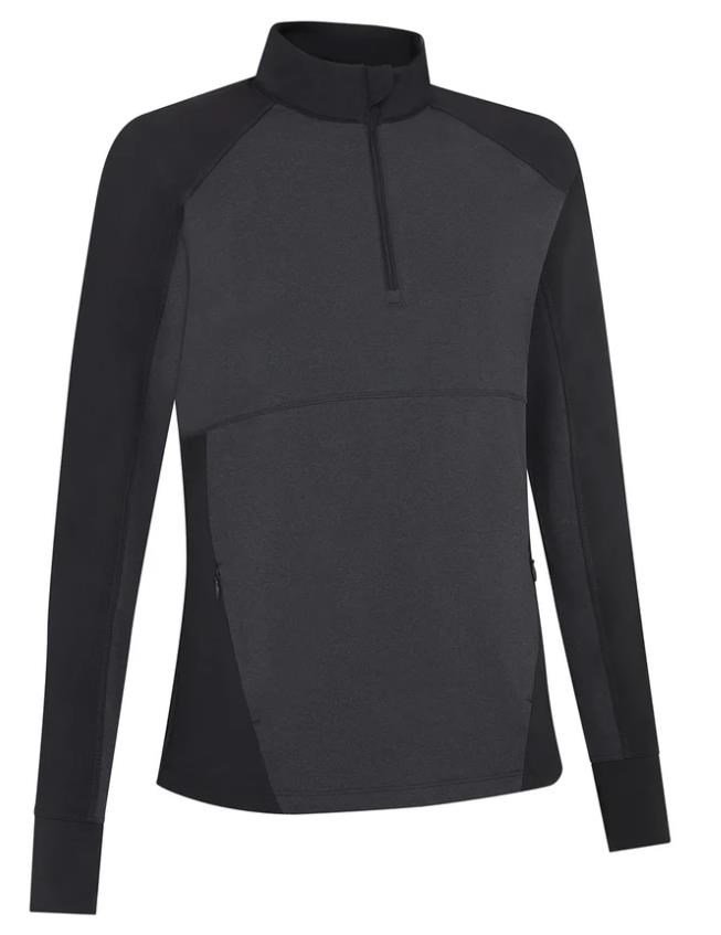 Callaway Lightweight Knit Heathered 1/4 Zip women's long sleeve shirt, ebony heather
