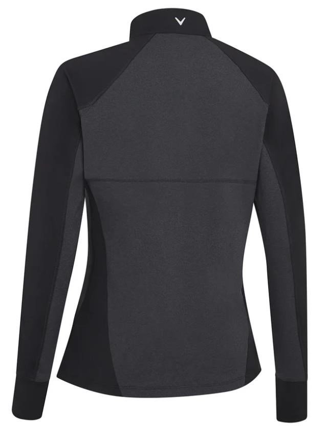 Callaway Lightweight Knit Heathered 1/4 Zip women's long sleeve shirt, ebony heather