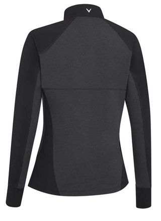 Callaway Lightweight Knit Heathered 1/4 Zip women's long sleeve shirt, ebony heather