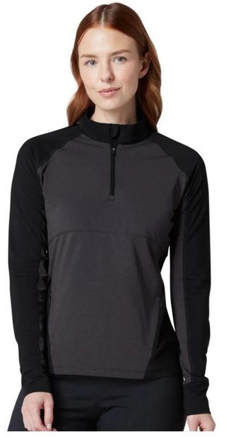 Callaway Lightweight Knit Heathered 1/4 Zip women's long sleeve shirt, ebony heather