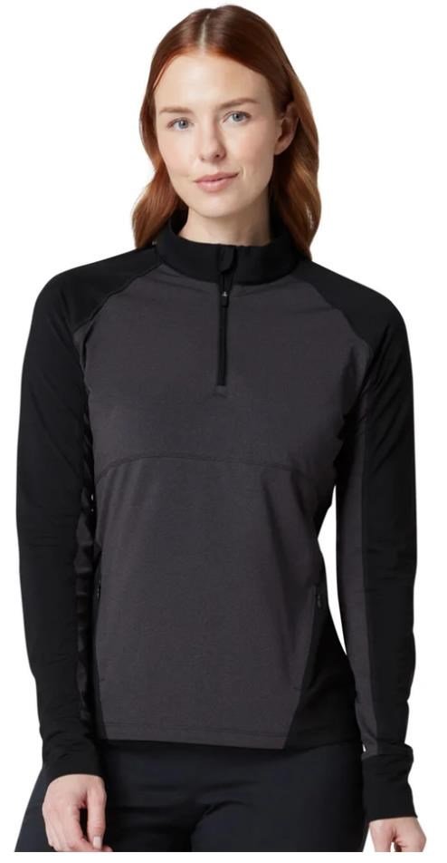 Callaway Lightweight Knit Heathered 1/4 Zip women's long sleeve shirt, ebony heather