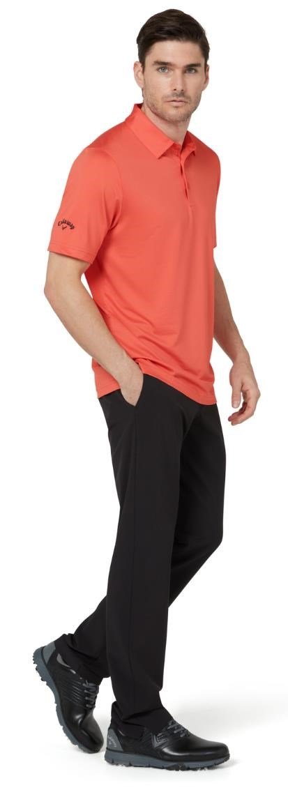 Callaway Swing Tech Tour Fit Solid men's polo, spiced coral