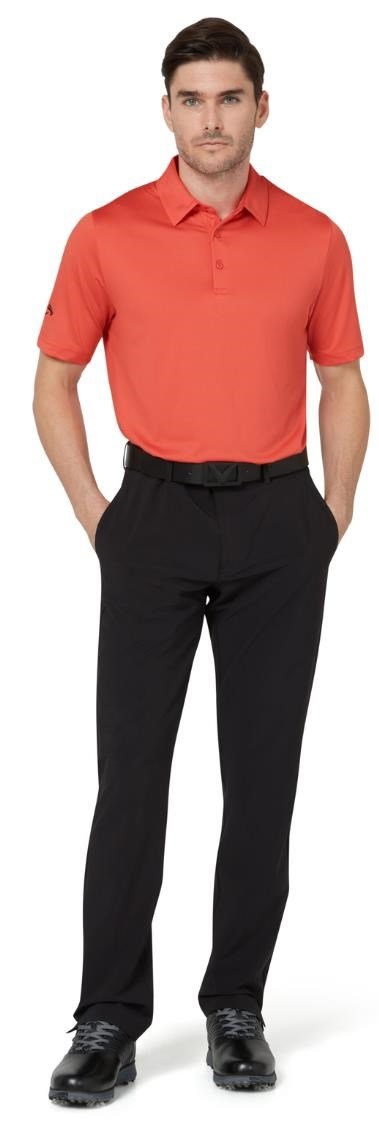Callaway Swing Tech Tour Fit Solid men's polo, spiced coral