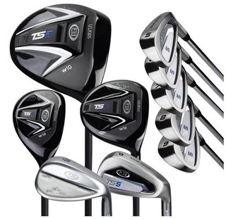 U.S. Kids Golf TS5-57 (145cm) 10-Club junior golf set, graphite + stand bag, navy/white