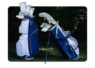 TaylorMade Kalea Gold ladies cart bag 2024, navy/white