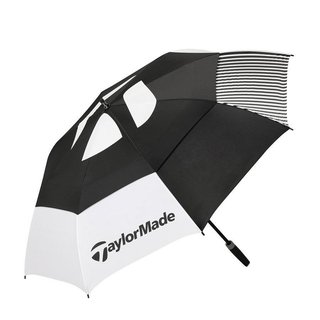 TaylorMade 64" Tour Double Canopy Umbrella, black/white