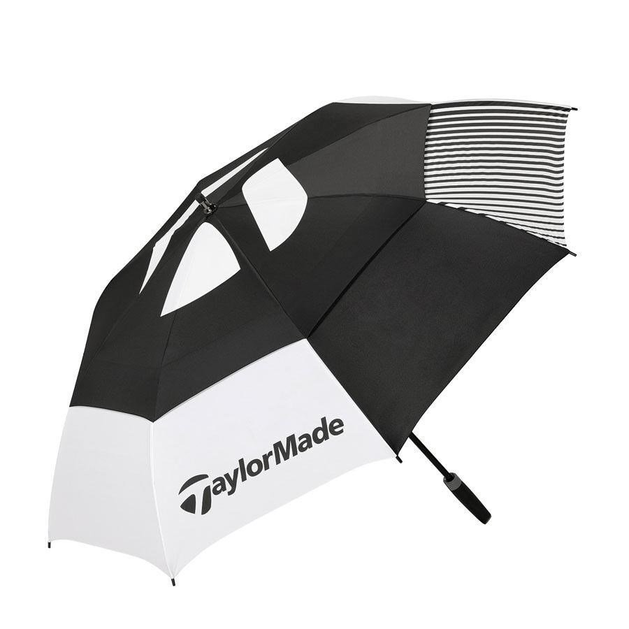 TaylorMade 64" Tour Double Canopy Umbrella, black/white