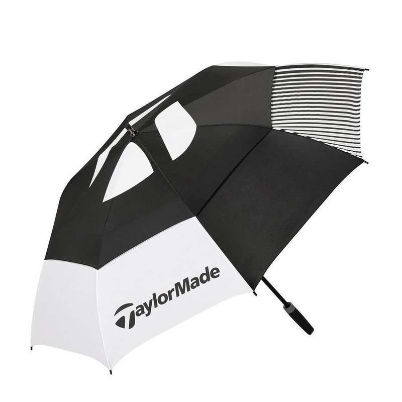 TaylorMade 64" Tour Double Canopy Umbrella, black/white