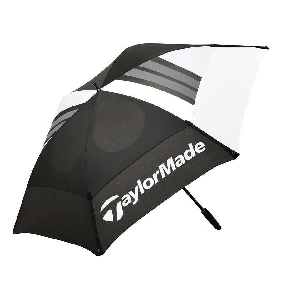 TaylorMade 68" Tour Double Canopy Umbrella, black/white