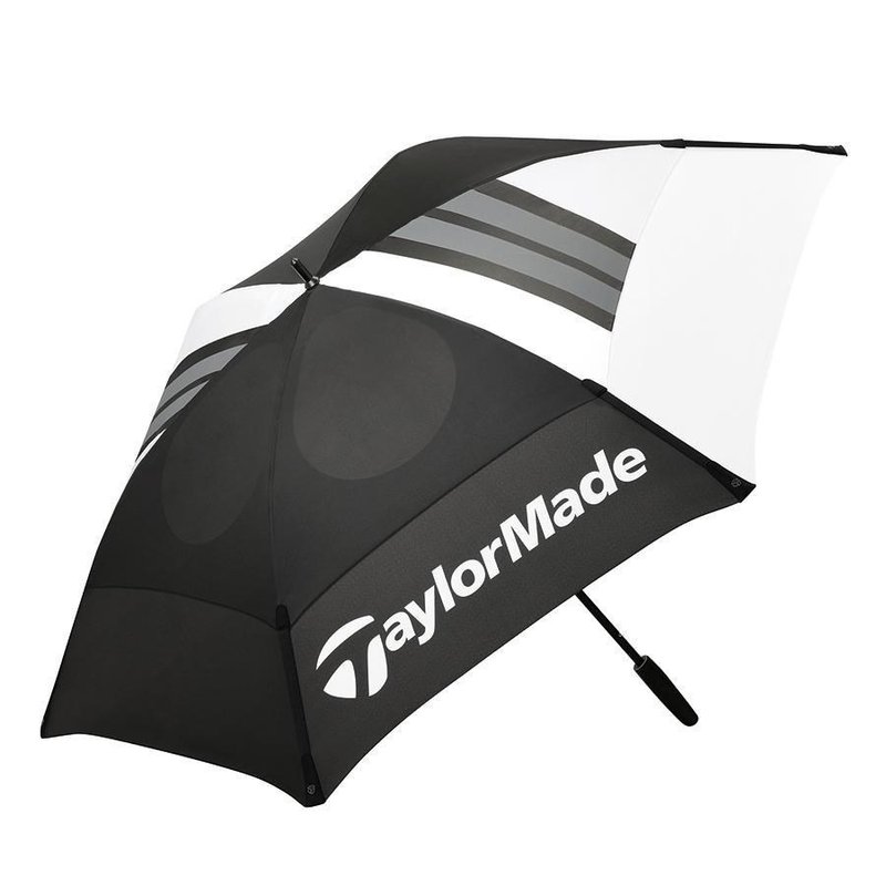 TaylorMade 68" Tour Double Canopy Umbrella, black/white