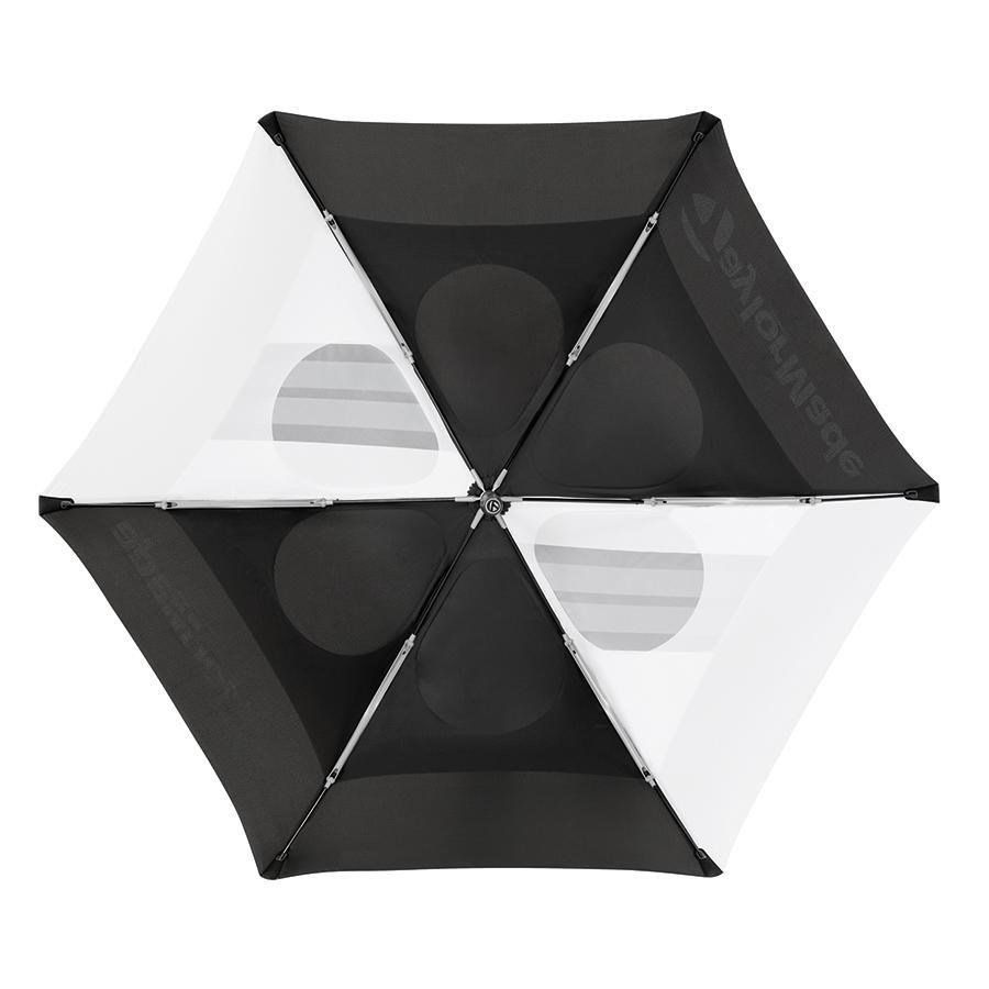 TaylorMade 68" Tour Double Canopy Umbrella, black/white