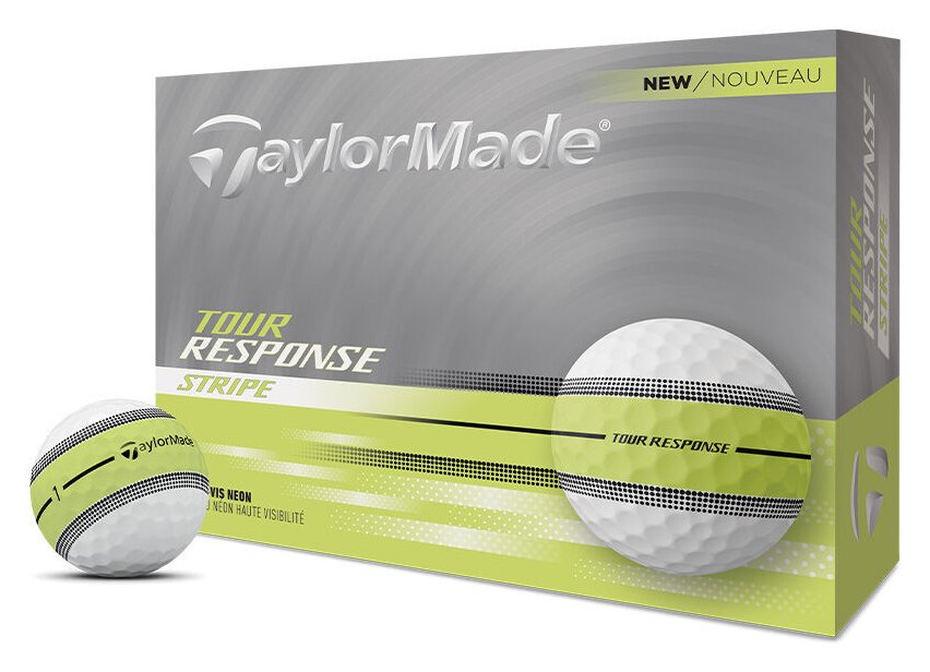 TaylorMade Tour Response Neon Stripe golf balls (12 balls), yellow