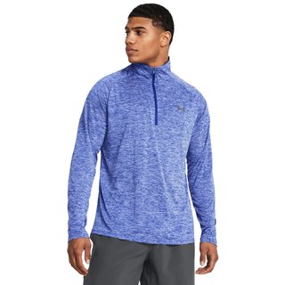 Under Armour Tech 2.0 1/2 Zip men's long sleeve shirt, royal white