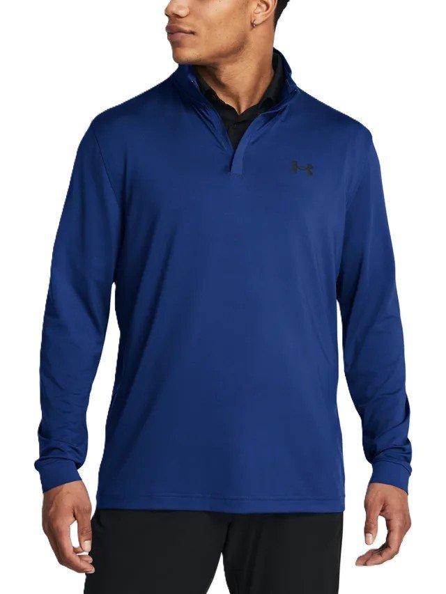 Under Armour Playoff 1/4 Zip men's sweatshirt, tech blue/black