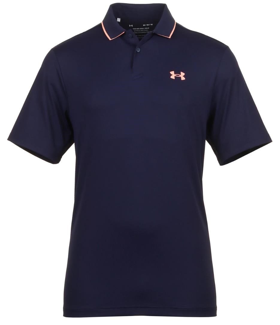 Under Armour Iso-Chill men's polo, midnight navy/flare orange