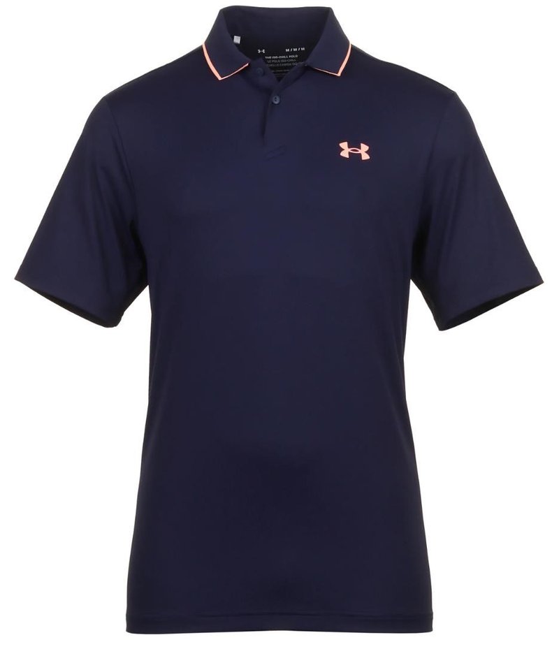 Under Armour Iso-Chill men's polo, midnight navy/flare orange