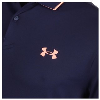 Under Armour Iso-Chill men's polo, midnight navy/flare orange