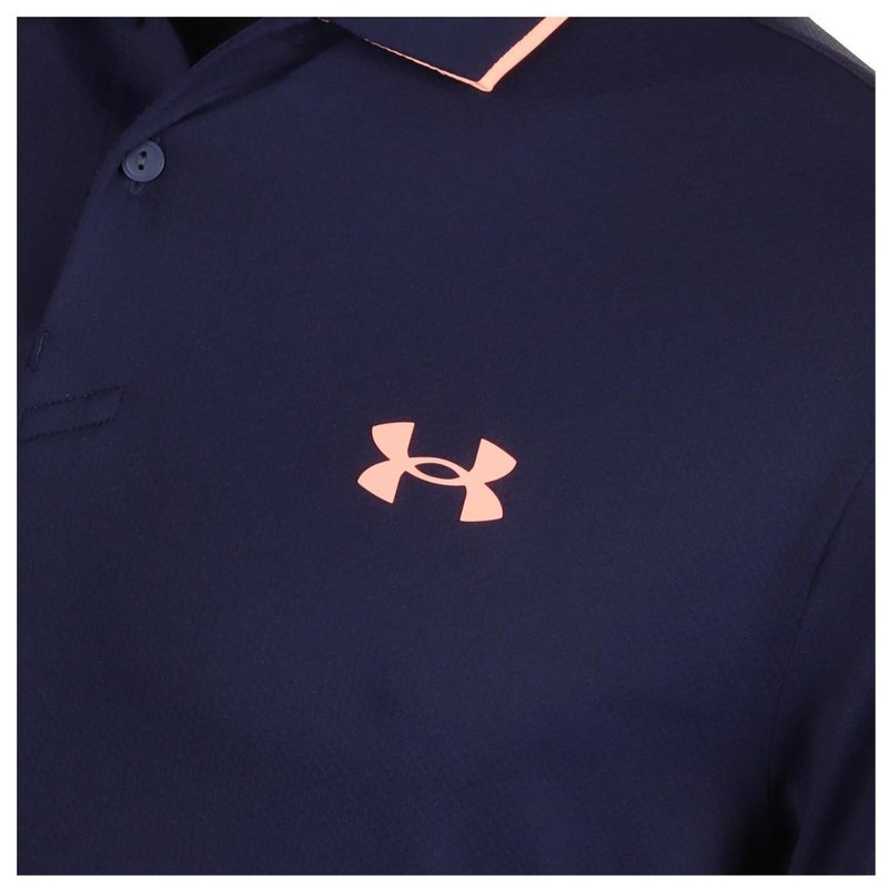 Under Armour Iso-Chill men's polo, midnight navy/flare orange