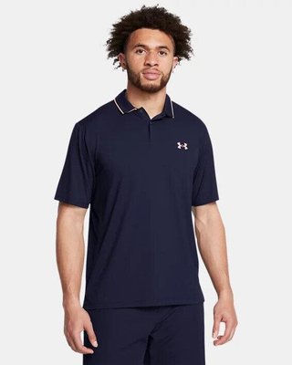 Under Armour Iso-Chill men's polo, midnight navy/flare orange