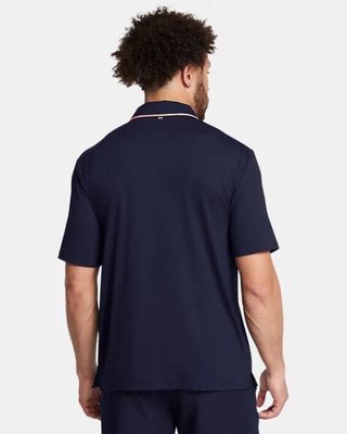 Under Armour Iso-Chill men's polo, midnight navy/flare orange