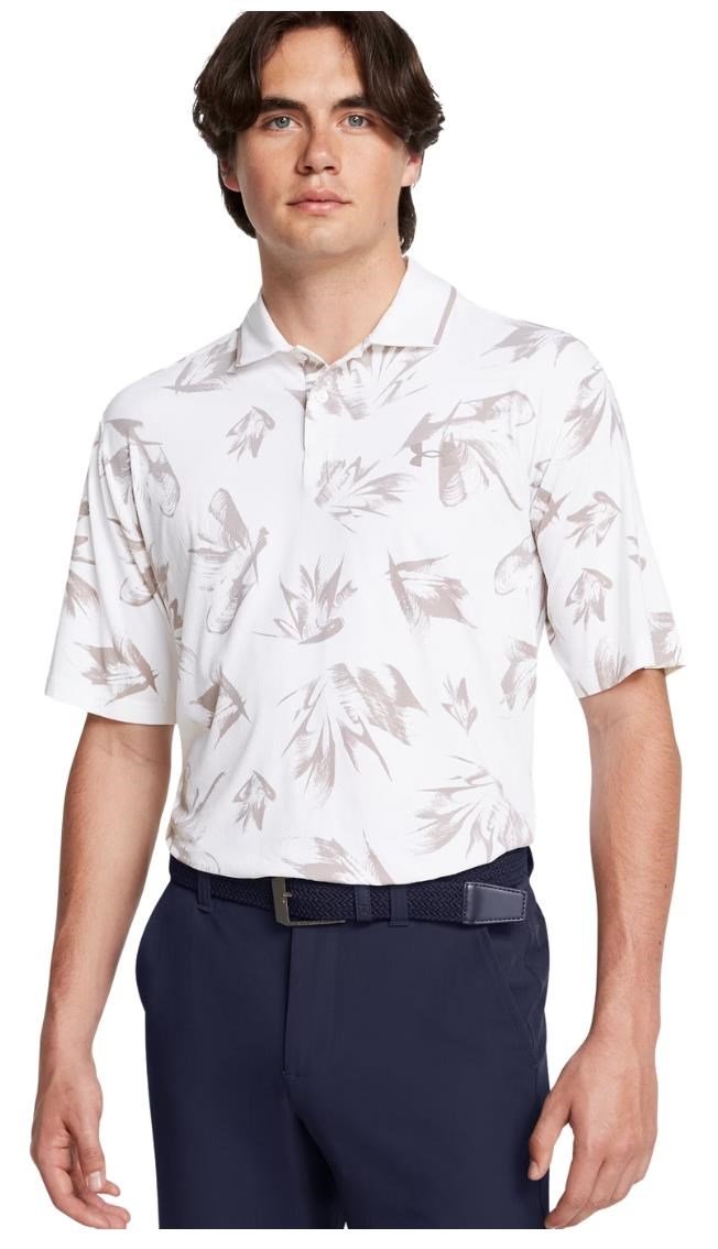 Under Armour Iso-Chill Edge men's polo, white/tetra gray