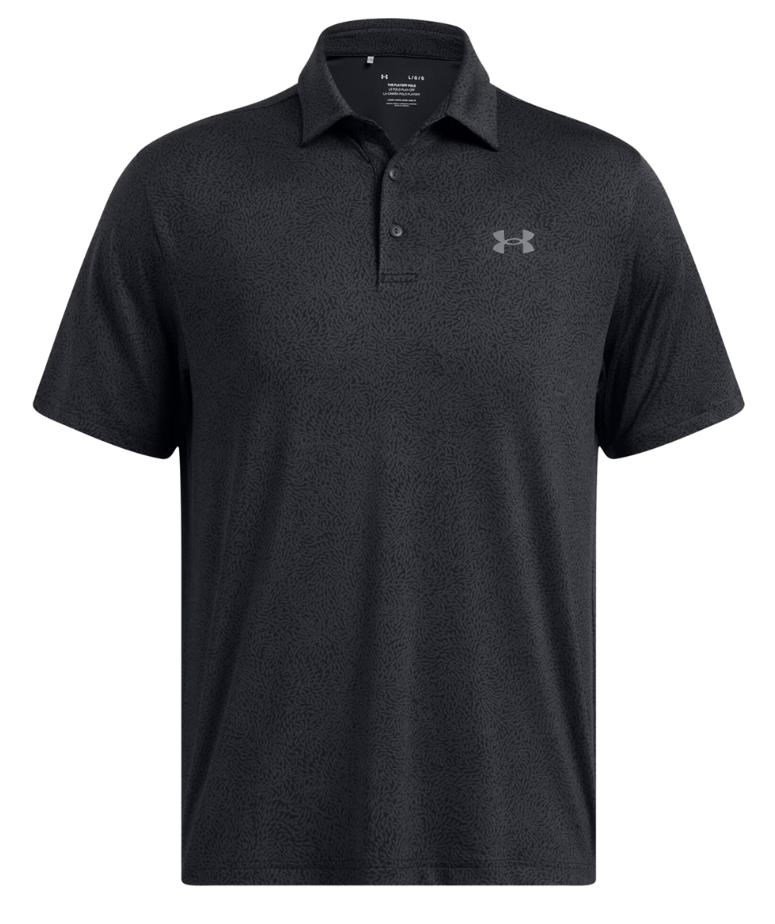 Under Armour Playoff 3.0 Printed men's polo, black/anthracite/castlerock