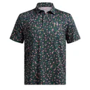 Under Armour Playoff 3.0 Printed men's polo, midnight navy/forest green/tetra gray
