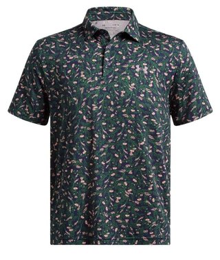 Under Armour Playoff 3.0 Printed men's polo, midnight navy/forest green/tetra gray