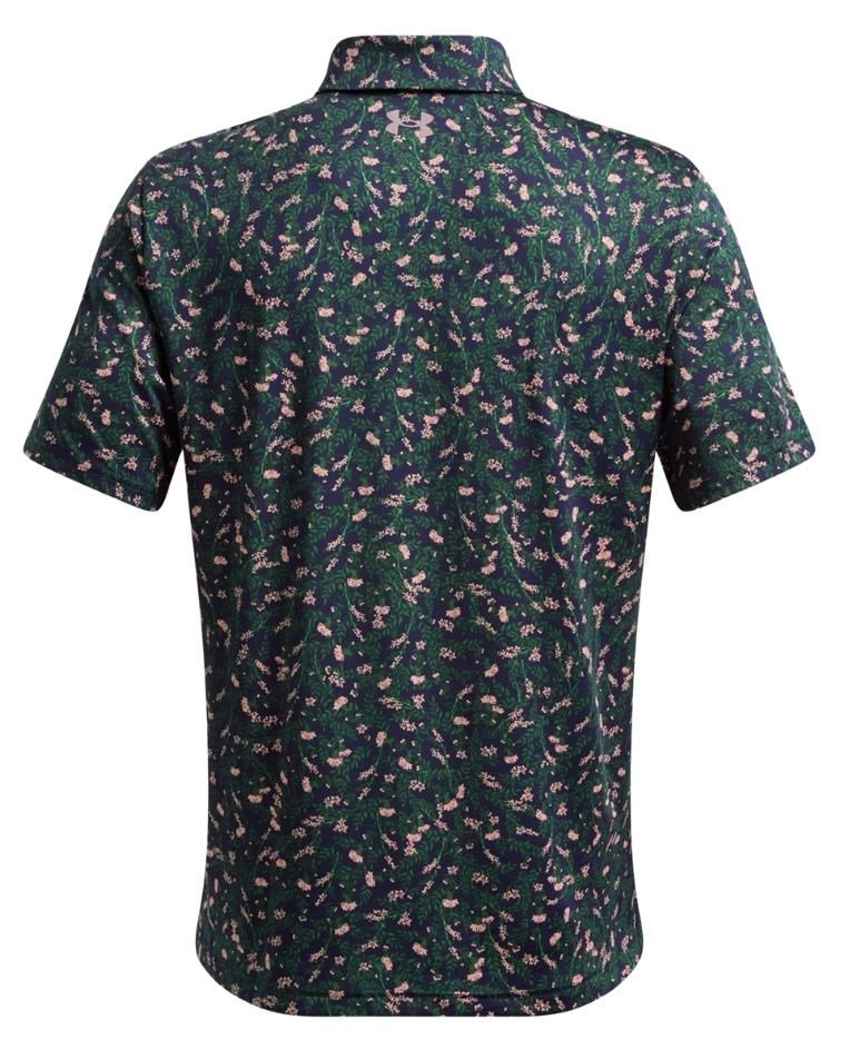 Under Armour Playoff 3.0 Printed men's polo, midnight navy/forest green/tetra gray