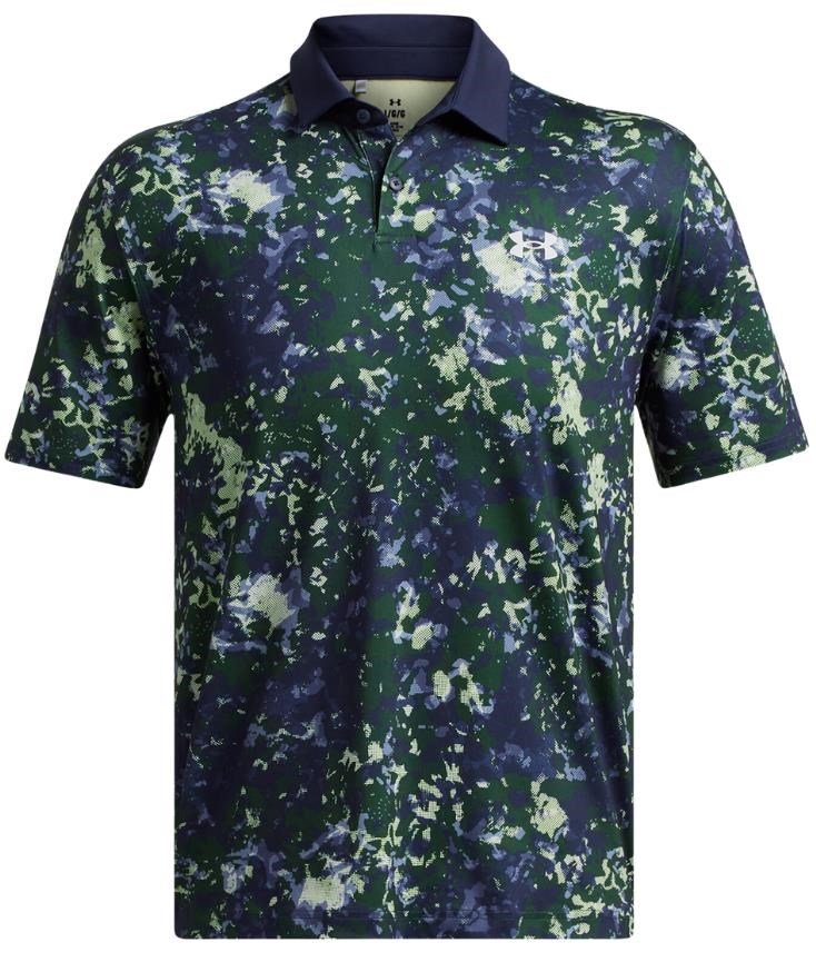 Under Armour T2G Printed men's polo, retro green/midnight navy