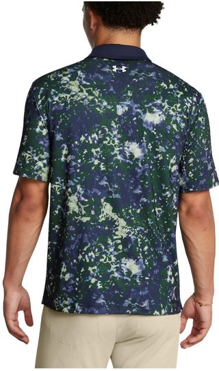Under Armour T2G Printed men's polo, retro green/midnight navy