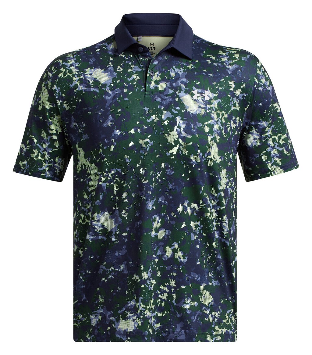 Under Armour T2G Printed men's polo, retro green/midnight navy