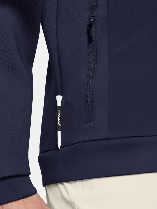 Under Armour Drive Pro Storm men's hybrid jacket, midnight navy/metallic silver