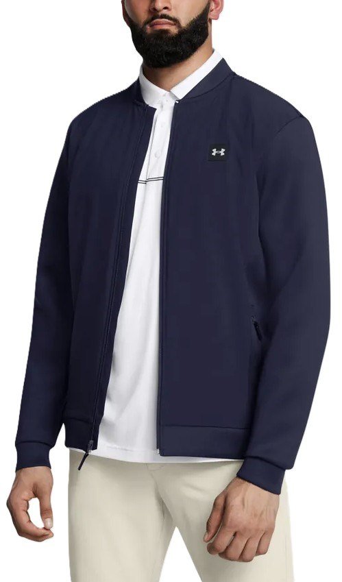 Under Armour Drive Pro Storm men's hybrid jacket, midnight navy/metallic silver